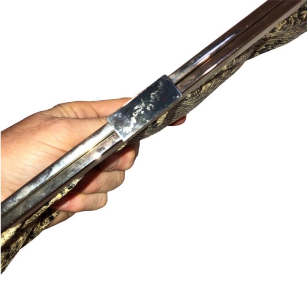 Banana Republic ivory brown python snakeskin clut… - image 6